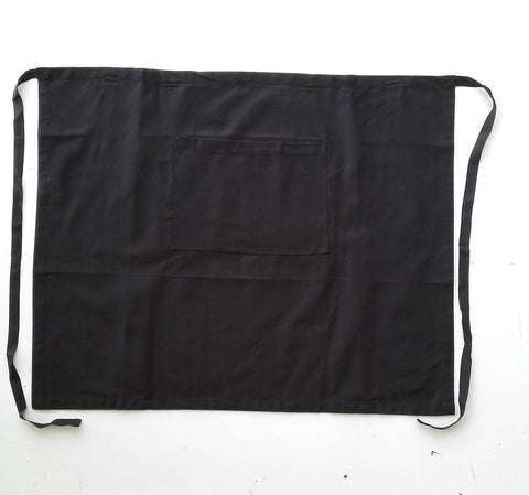 Cotton Drill Half Apron - With Pocket in Black