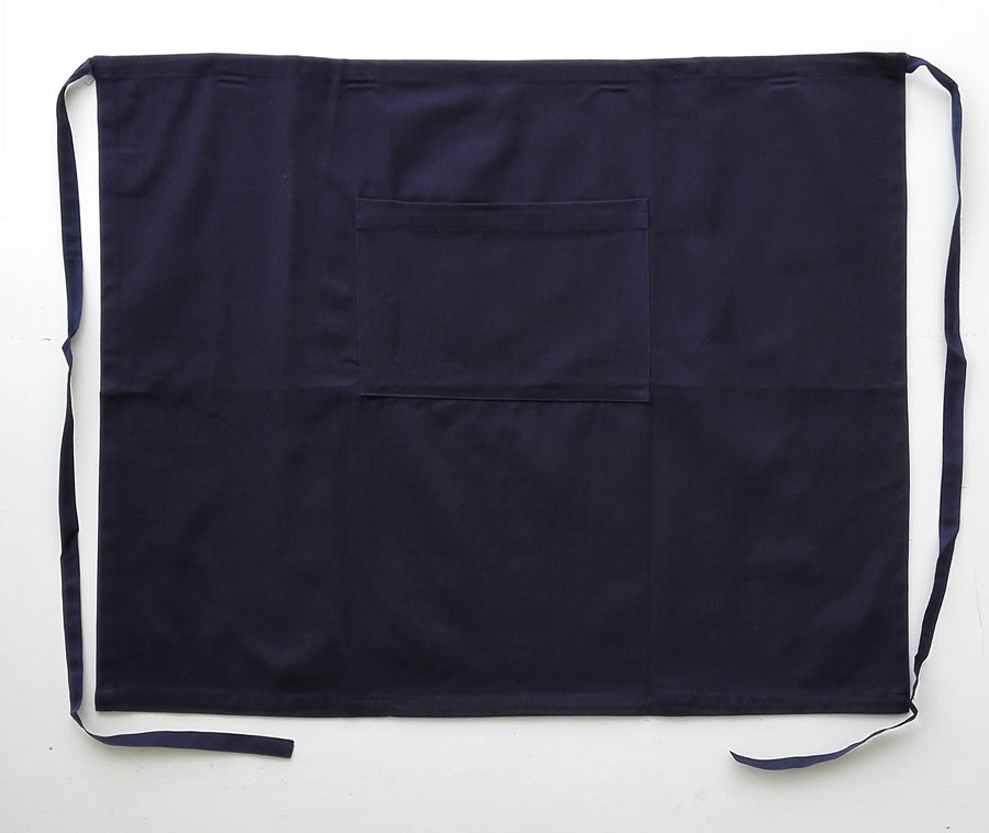 Cotton Drill Half Apron - With Pocket in Navy