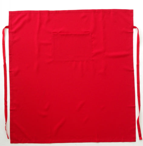 Polyester Drill Continental Apron-With Pocket in Red