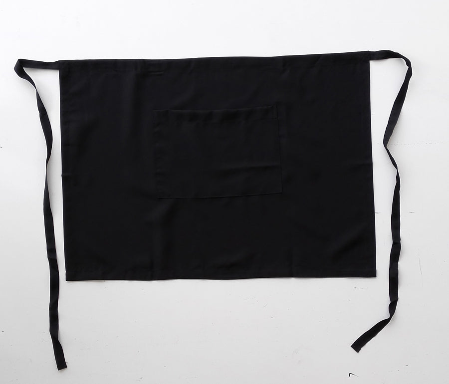 Polyester Drill Three Quarter Apron-With Pocket in Black