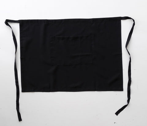 Polyester Drill Three Quarter Apron-With Pocket in Black