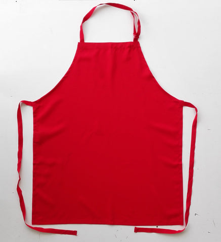Polyester Drill Full Bib Apron - No Pocket in Red