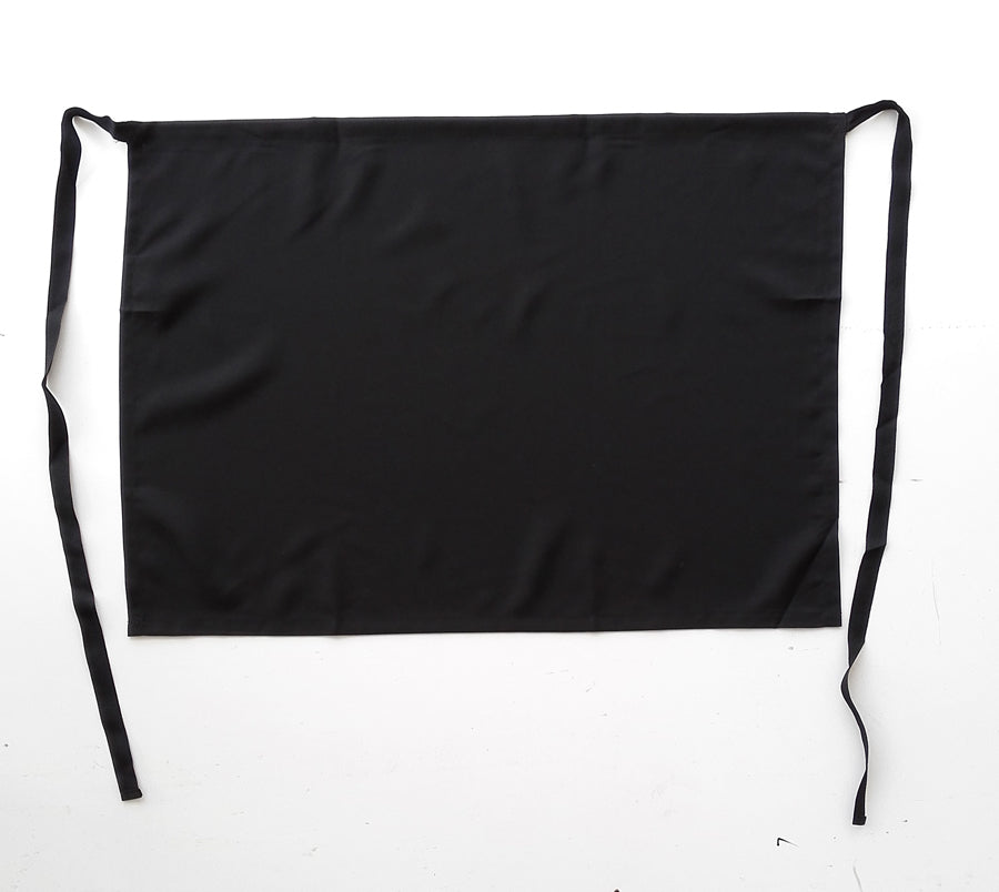 Polyester Drill Three Quarter Apron-No Pocket in Black