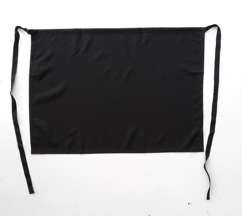Polyester Drill Three Quarter Apron-No Pocket in Black