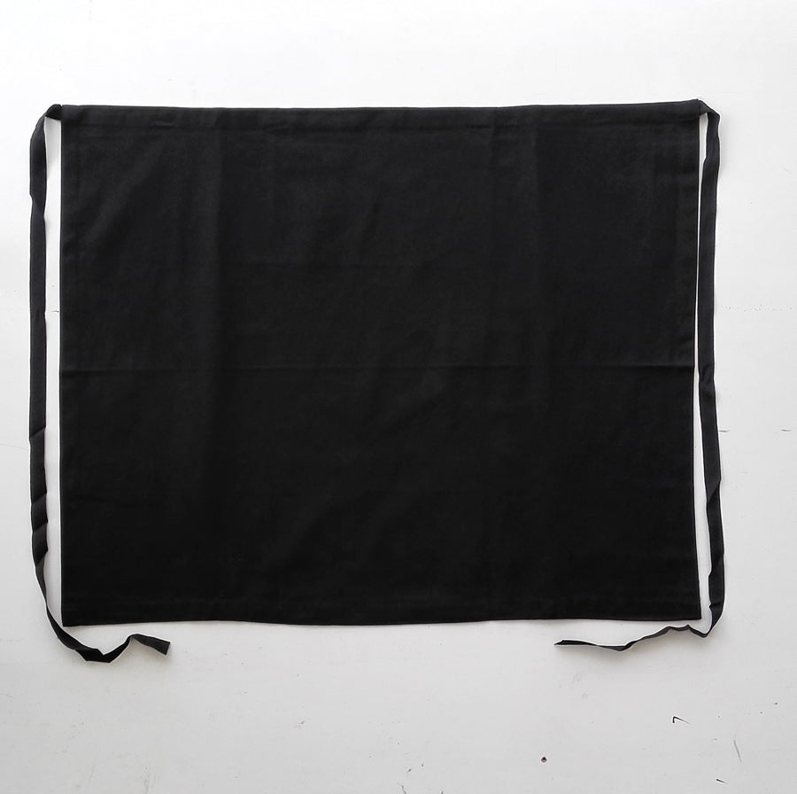 Cotton Drill Half Apron - No Pocket in Black
