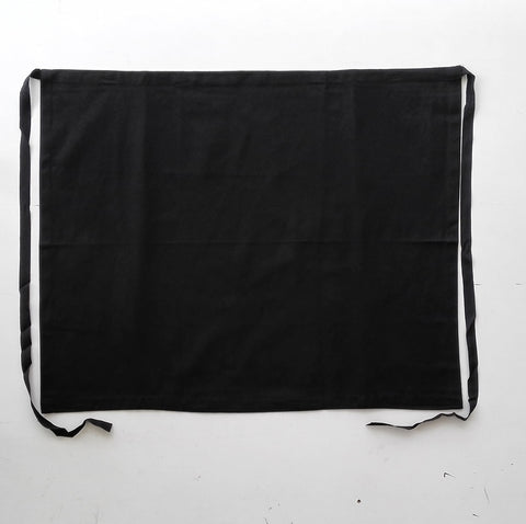 Cotton Drill Half Apron - No Pocket in Black