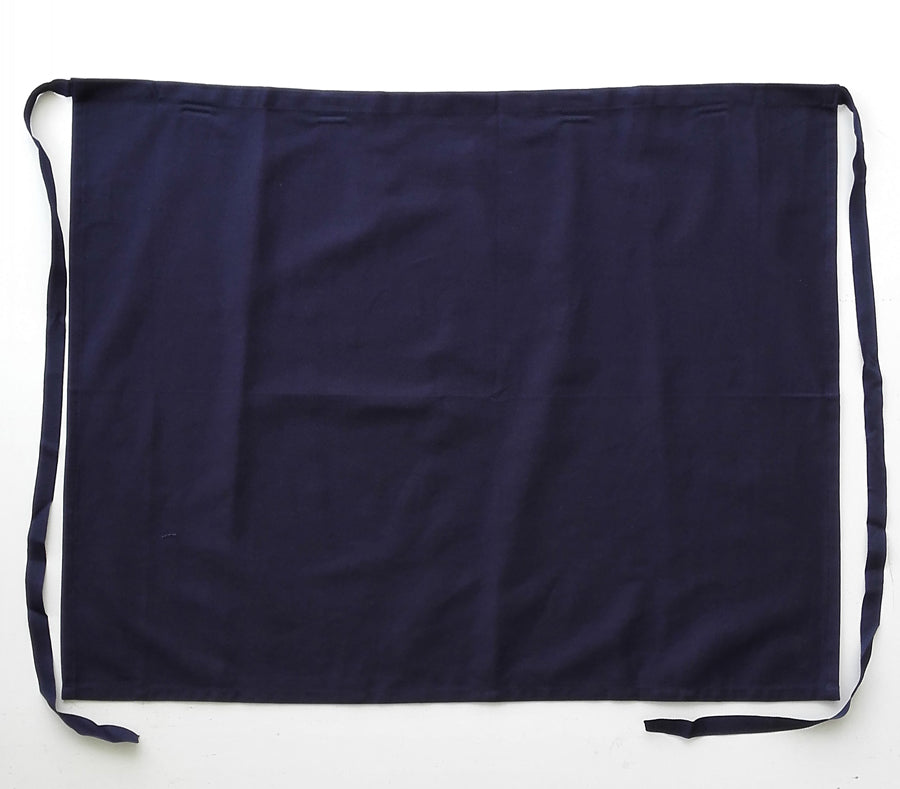 Cotton Drill Half Apron - No Pocket in Navy