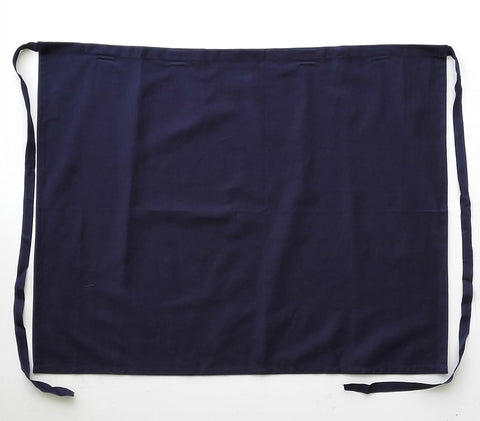Cotton Drill Half Apron - No Pocket in Navy
