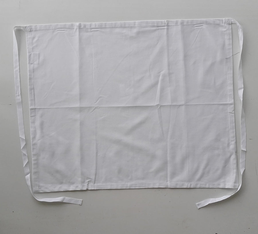Cotton Drill Half Apron - No Pocket in White