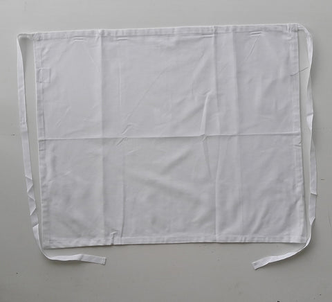 Cotton Drill Half Apron - No Pocket in White
