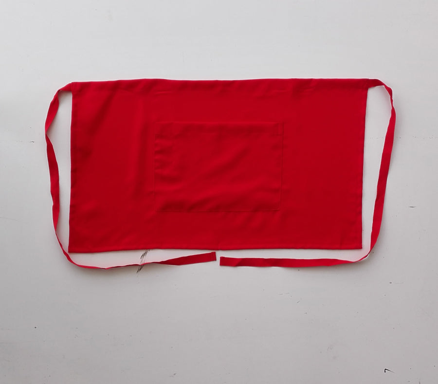 Polyester Drill Quarter Apron - With Pocket in Red
