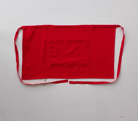 Polyester Drill Quarter Apron - With Pocket in Red