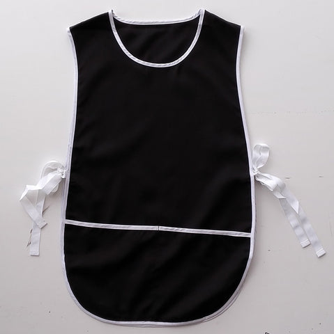Polyester Drill Popover Apron - With Pocket in Black
