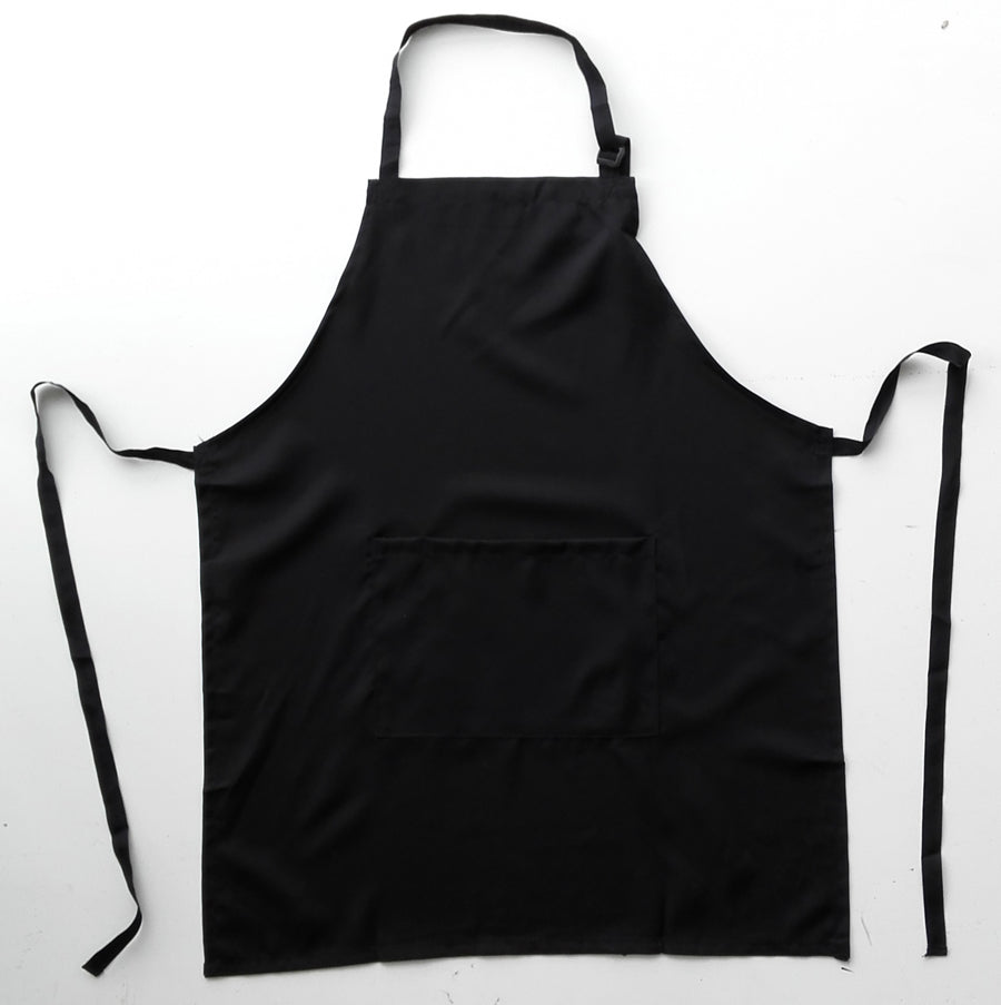 Polyester Drill Full Bib Apron - With Pocket in Black