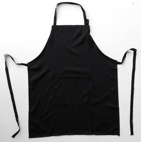 Polyester Drill Full Bib Apron - With Pocket in Black