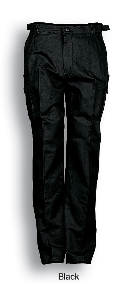 Unisex Adults Cotton Drill Cargo Work Pants in Black