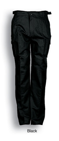 Unisex Adults Cotton Drill Cargo Work Pants in Black