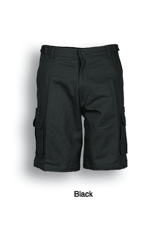 Unisex Adults Cotton Drill Cargo Shorts in Black