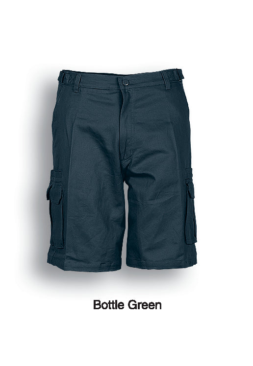 Unisex Adults Cotton Drill Cargo Shorts in Bottle Green