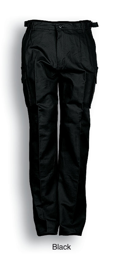 Unisex Adults Cotton Drill Cargo Pants in Black
