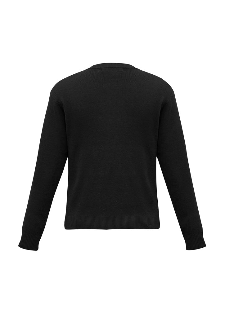 Woolmix Mens Knit Pullover Black back view
