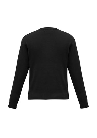 Woolmix Mens Knit Pullover Black back view