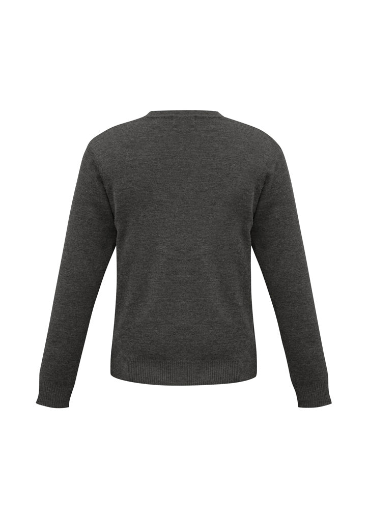 Woolmix Mens Knit Pullover Charcoal back view
