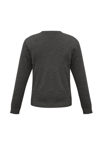 Woolmix Mens Knit Pullover Charcoal back view