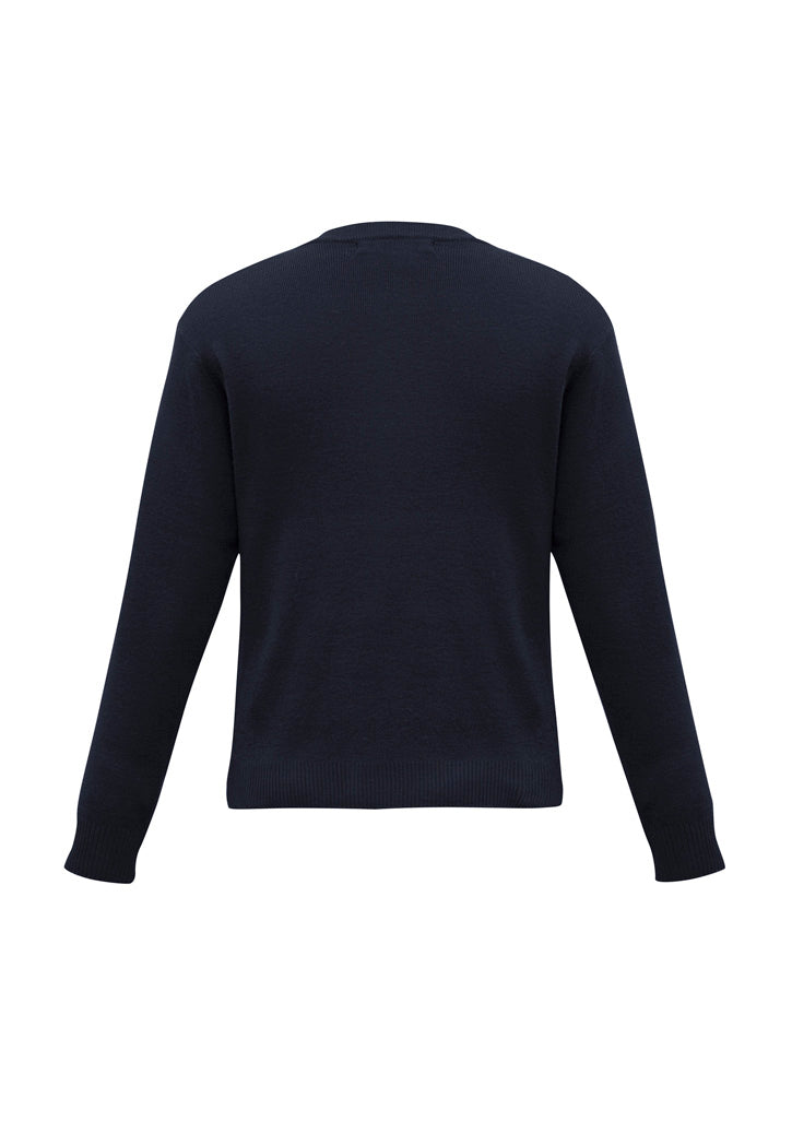 Woolmix Mens Knit Pullover Navy back view