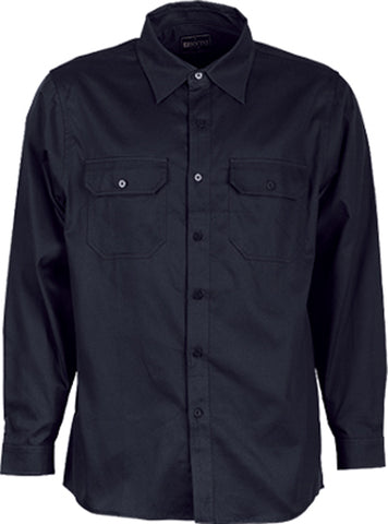 Unisex Adults Cotton Drill Work Shirt L/S in Black