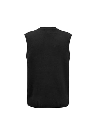 Woolmix Mens Knit Vest Black back view