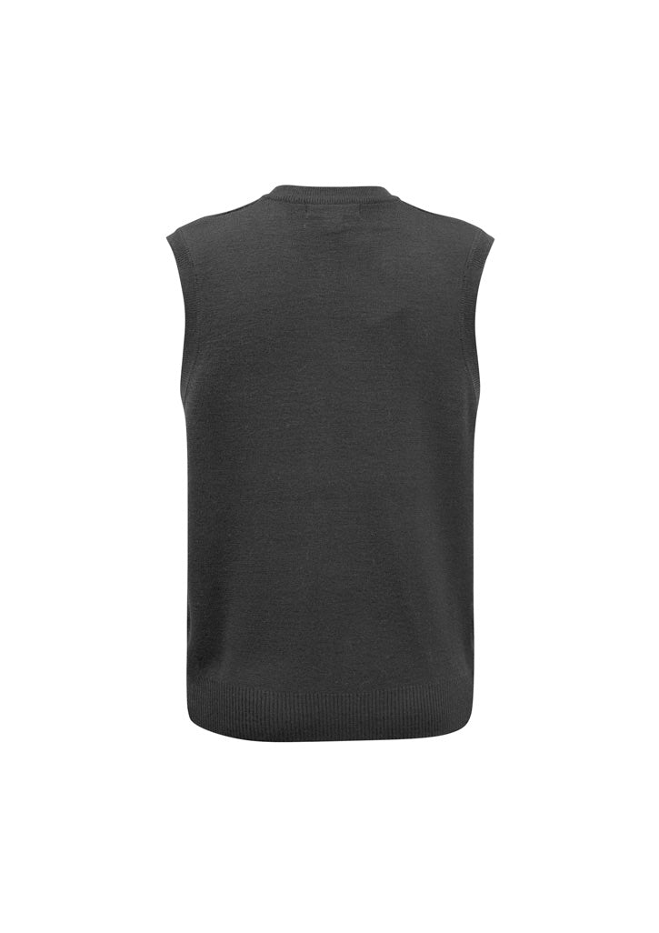 Woolmix Mens Knit Vest Charcoal back view