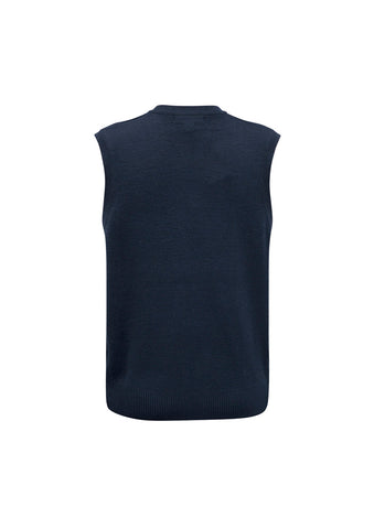 Woolmix Mens Knit Vest Navy back view