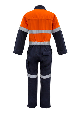 Mens Orange Flame Overall - Hoop Taped Orange/Navy back view