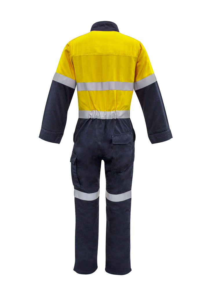 Mens Orange Flame Overall - Hoop Taped Yellow/Navy back view
