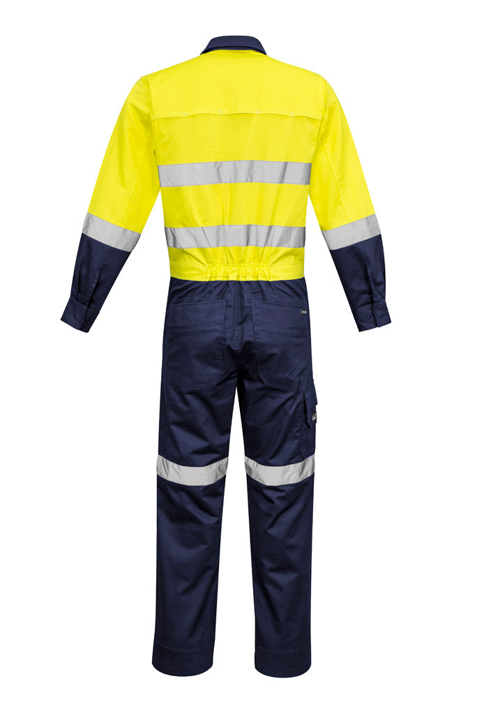 Mens Rugged Cooling Taped Overall Yellow/Navy back view