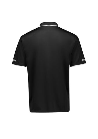 Mens Striker Short Sleeve Polo Black/White back view