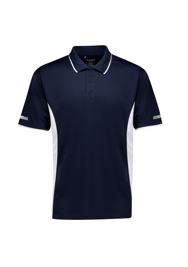 Mens Striker Short Sleeve Polo Navy/White front view