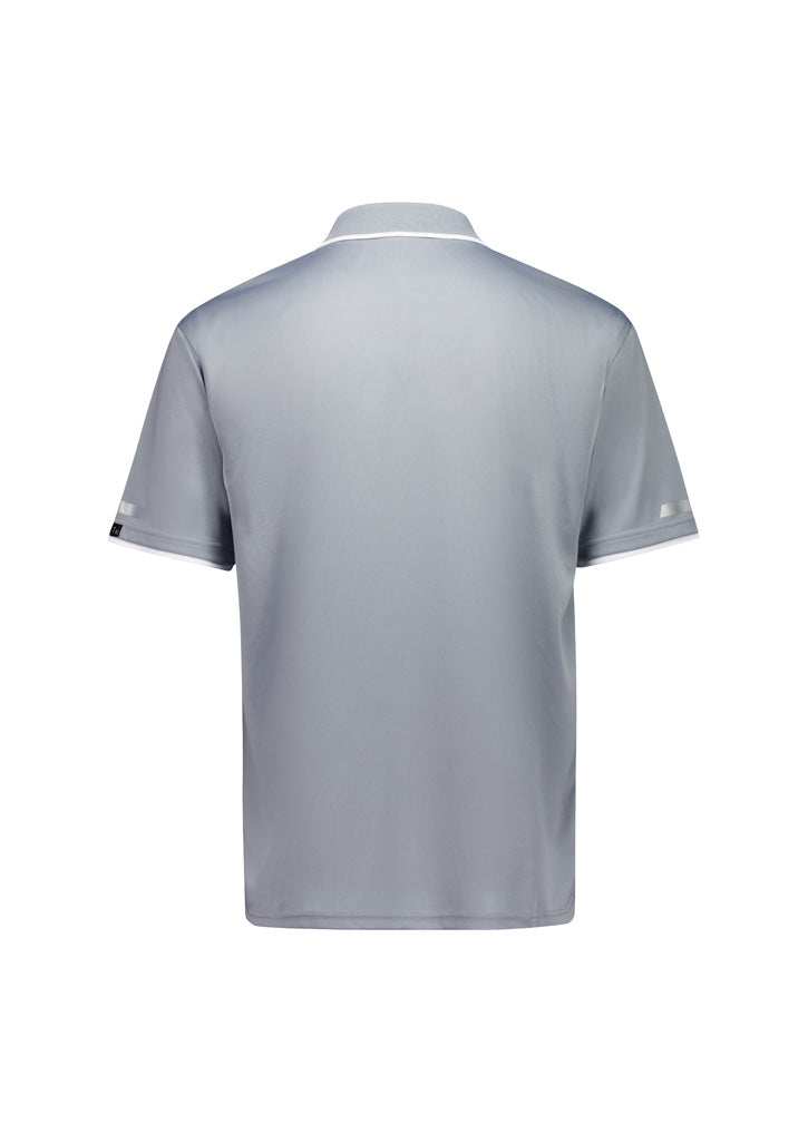 Mens Striker Short Sleeve Polo Silver/White back view