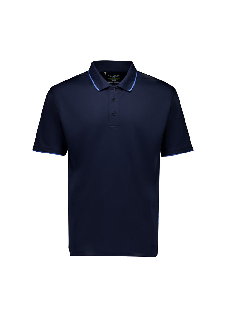 Mens Spark Short Sleeve Polo Navy/Blue front view