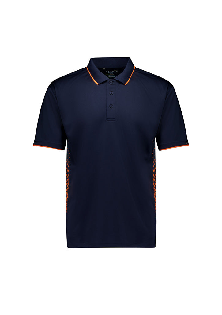Mens Spark Short Sleeve Polo Navy/Orange