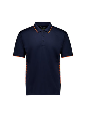 Mens Spark Short Sleeve Polo Navy/Orange