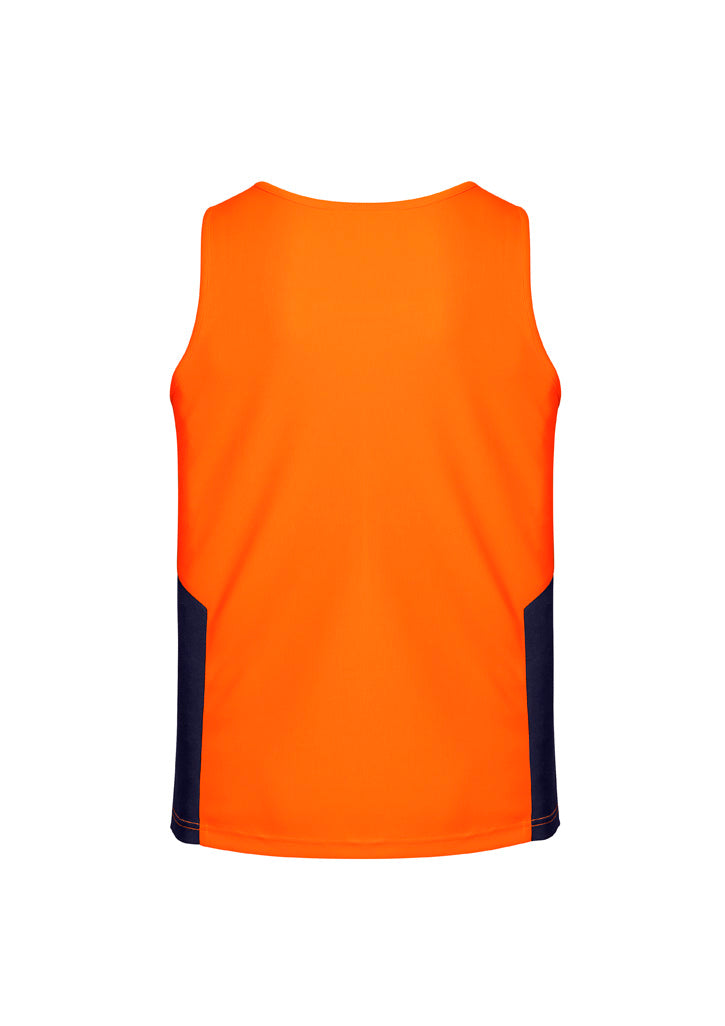 Mens Hi Vis Squad Singlet Orange/Navy back view