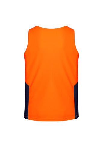 Mens Hi Vis Squad Singlet Orange/Navy back view