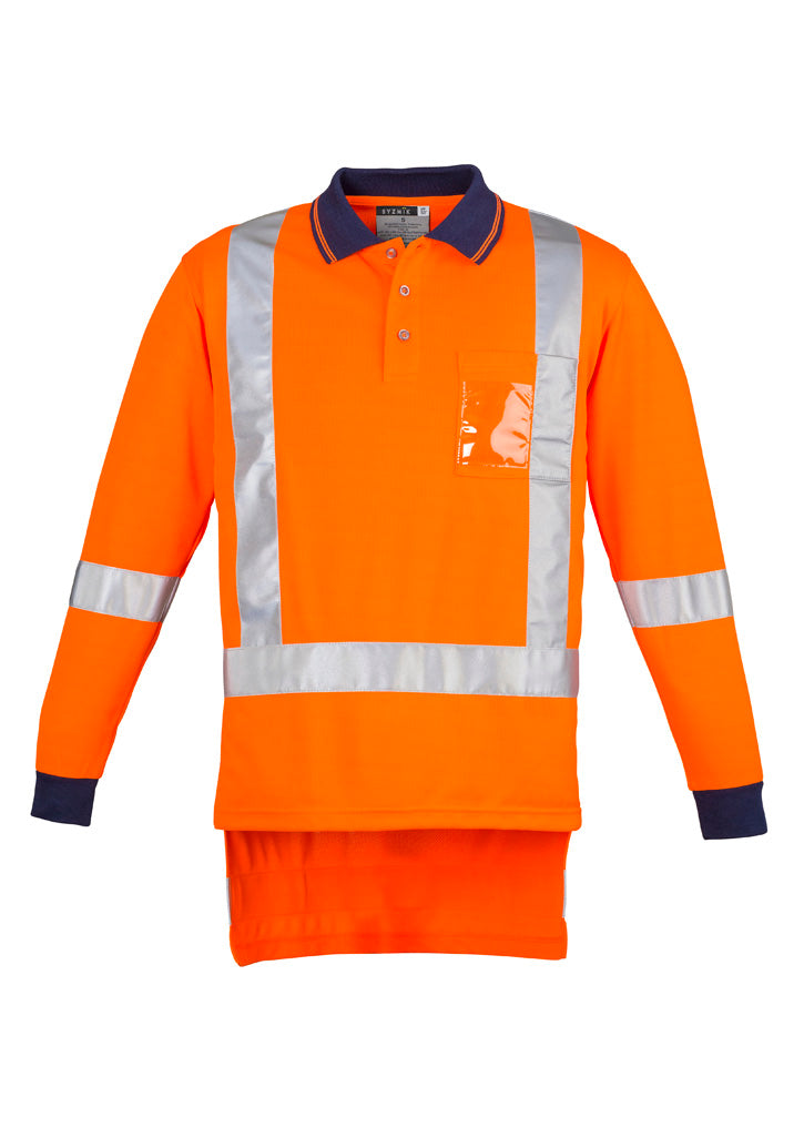 Mens TTMC-W23 Long Sleeve Polo Orange/Navy front view
