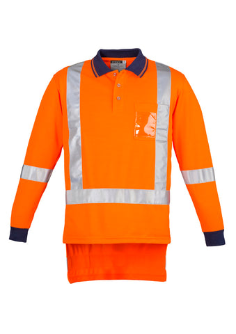 Mens TTMC-W23 Long Sleeve Polo Orange/Navy front view
