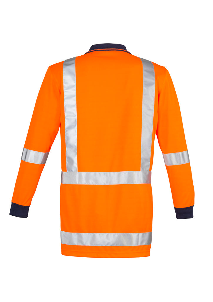 Mens TTMC-W23 Long Sleeve Polo Orange/Navy back view