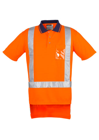 Mens TTMC-W23 Short Sleeve Polo Orange/Navy front view