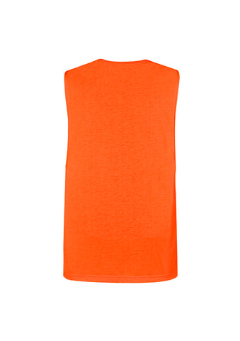 Mens Hi Vis Sleeveless Tee Orange back view