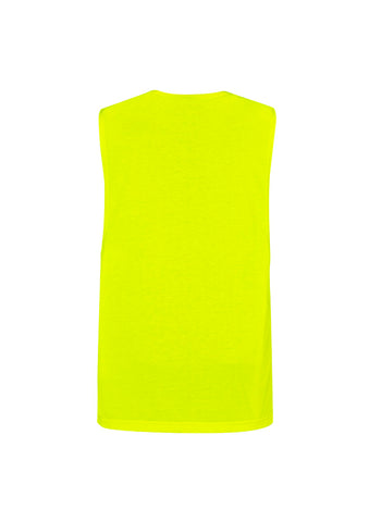Mens Hi Vis Sleeveless Tee Yellow back view